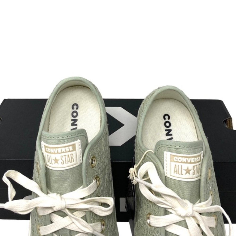 Converse Ctas OX Low Top Sneakers Women's Size Green Canvas Knit Skate A06226C - Picture 5 of 9